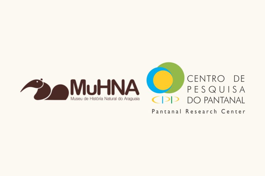 Logos do MuHNA e do Centro de Pesquisa do Pantanal